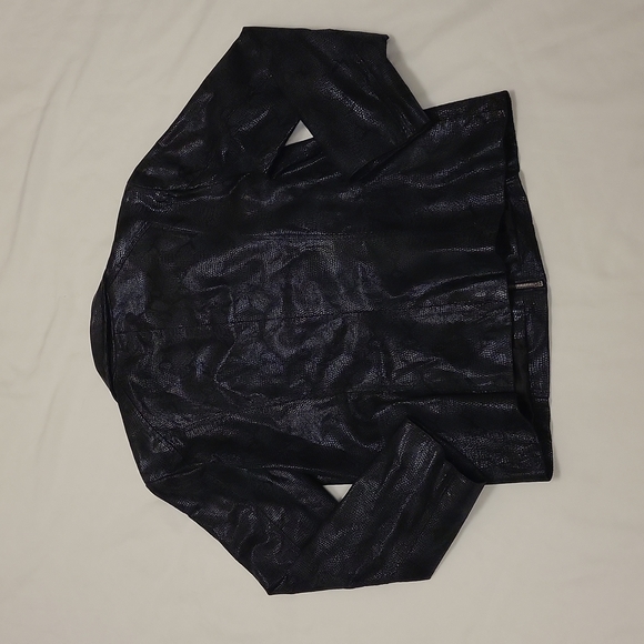 Preston & York Snakeskin Leather Jacket Zip Up Black Women's Large L - Picture 2 of 15